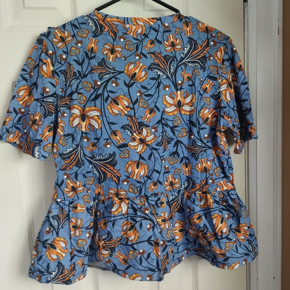 NWT Zara 100% cotton peplum, flutter tshirt - Picture 2 of 4